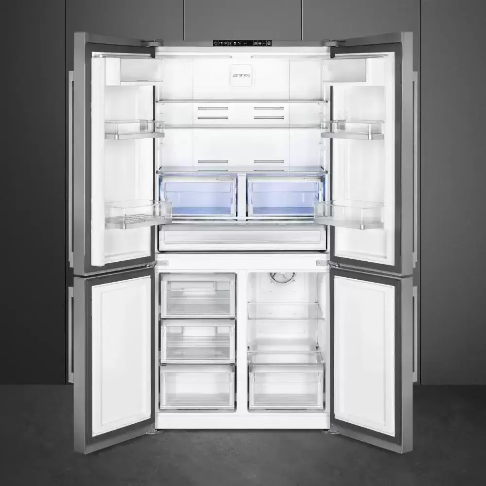 SMEG FQ60XE Отдельностоящий 4-х дверный холодильник Side-by-Side, 90.8 см, No-frost, эффект нержавею